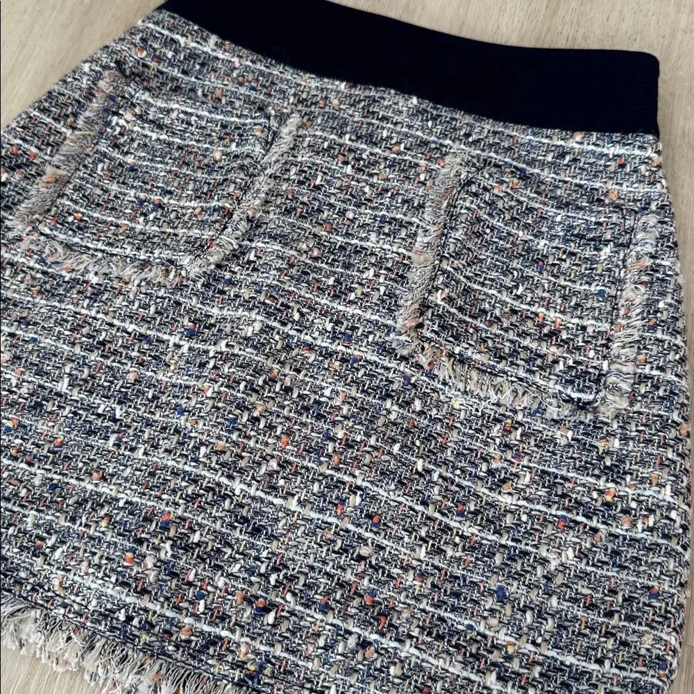 NWT J. Crew multicolored tweed mini suit skirt